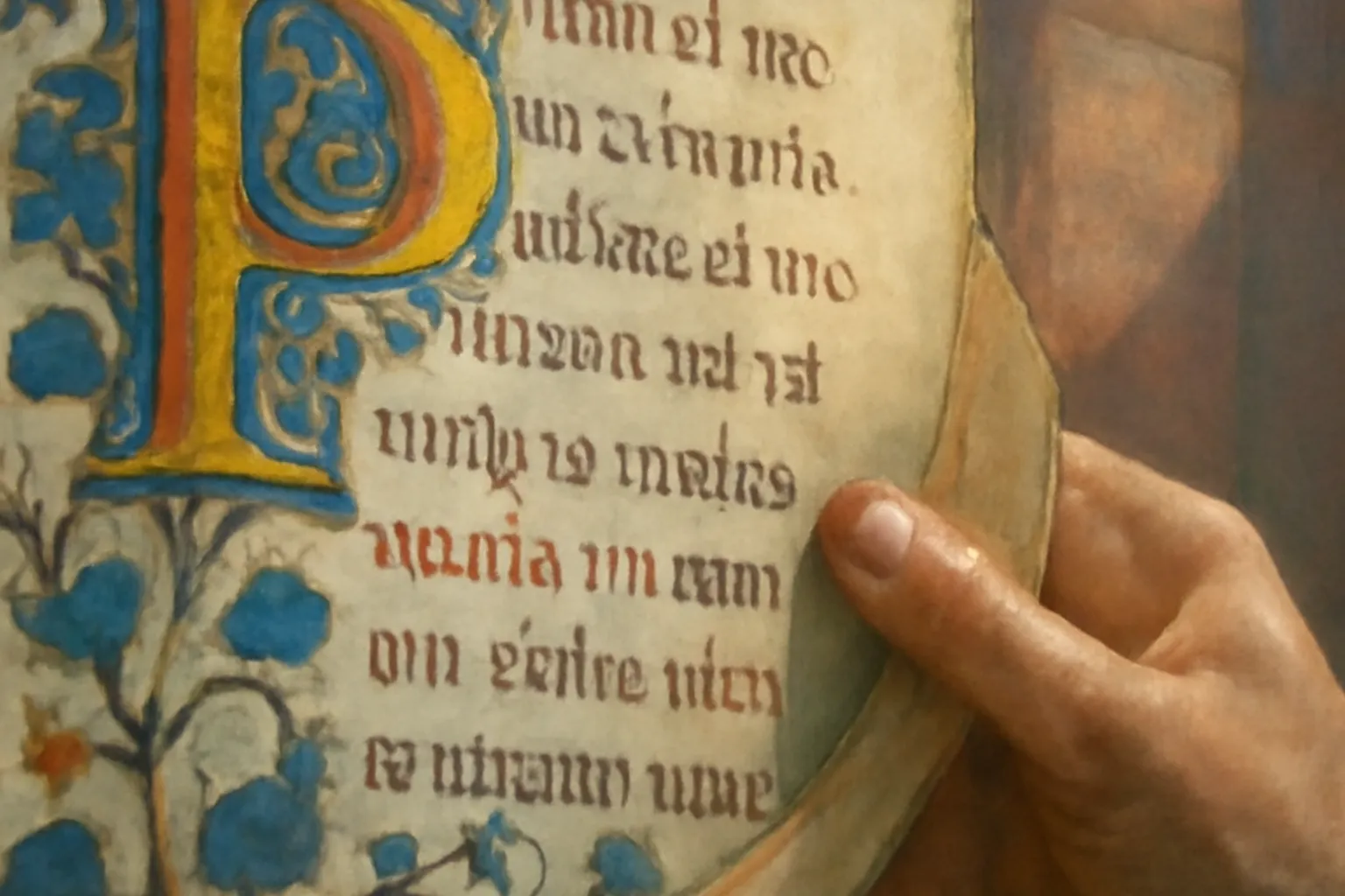 Détail d'un manuscrit humaniste enluminé
