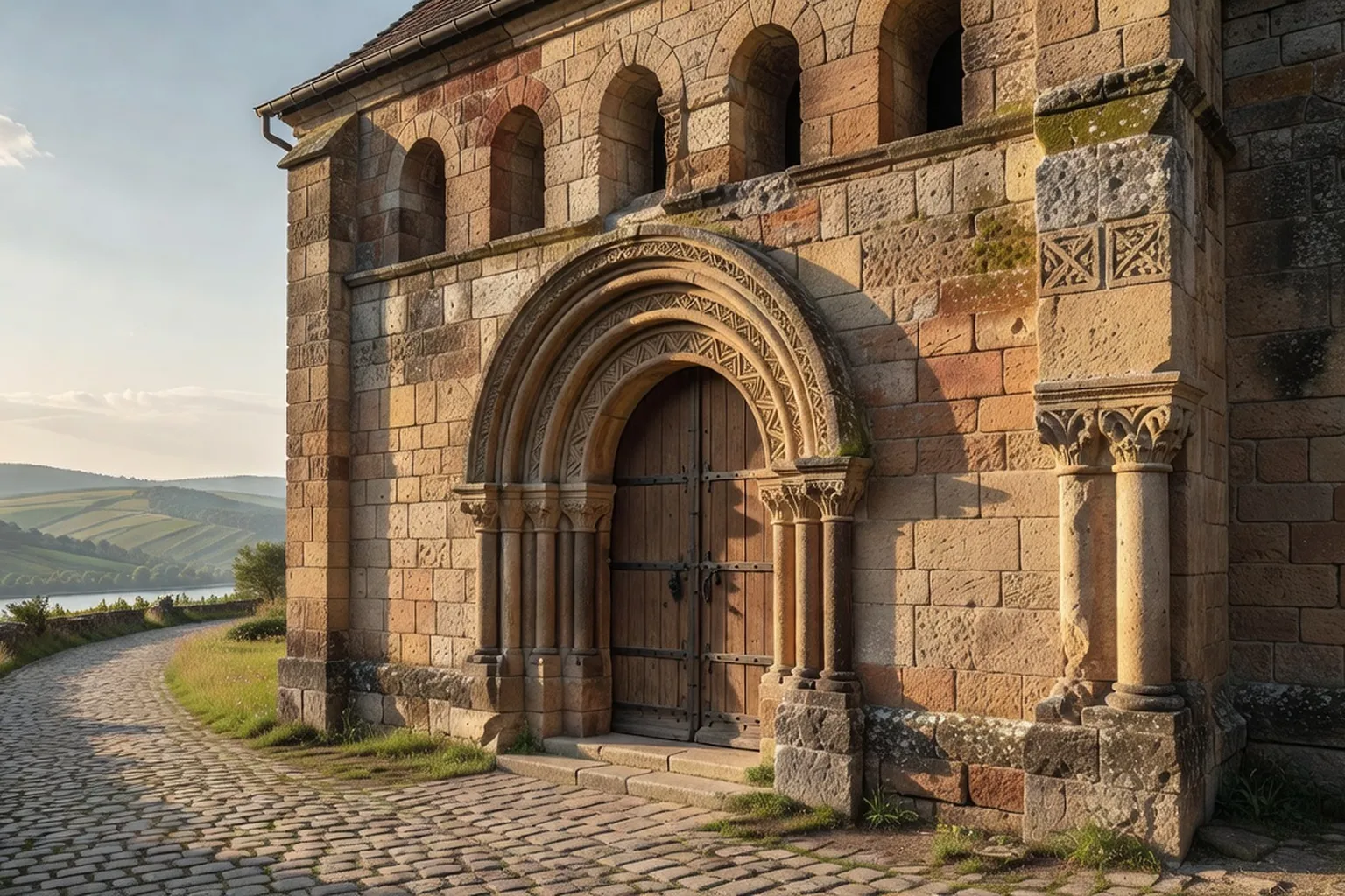 Église romane rhénane sur la voie alsacienne du chemin de Compostelle
