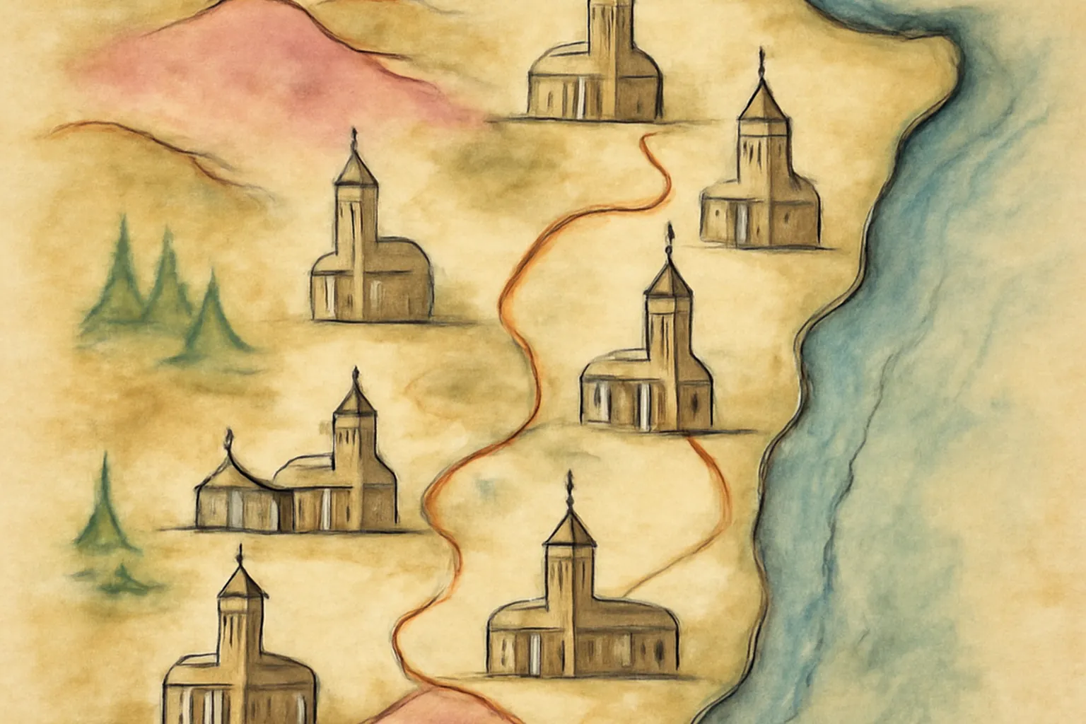 Carte d'itinéraire de pèlerinage des abbayes cisterciennes