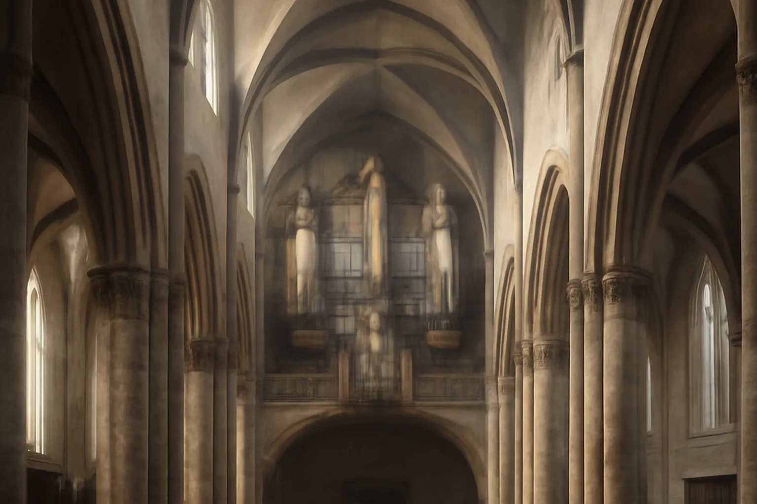 Nef de l'église Saint-Thomas de Strasbourg, vue depuis le chœur
