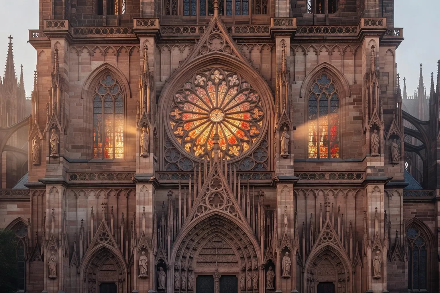 Cathédrale de Strasbourg, façade et rosace occidentale